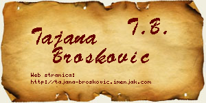 Tajana Brošković vizit kartica
